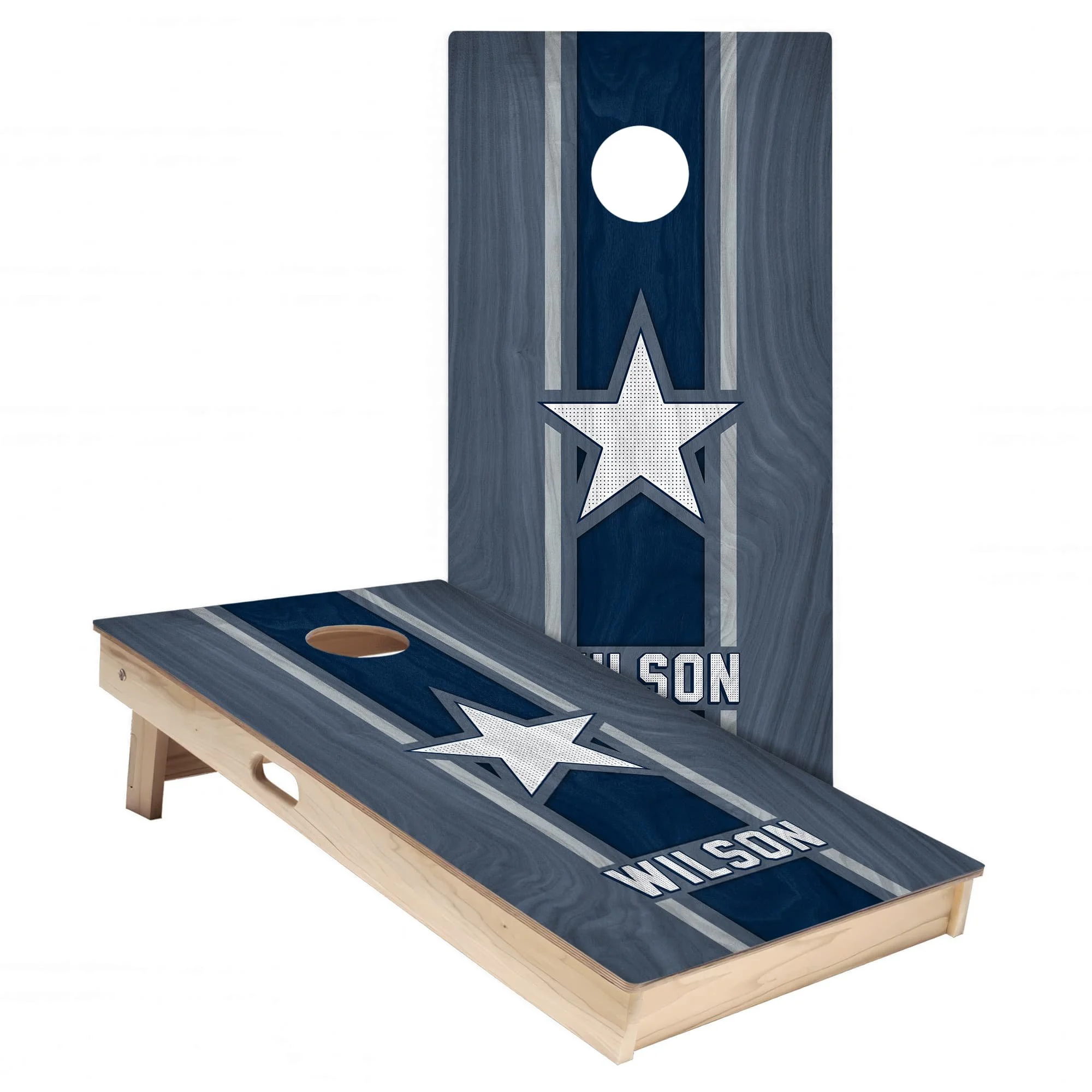 New England Colors (Rival) Personalized Cornhole Board Wrap Set
