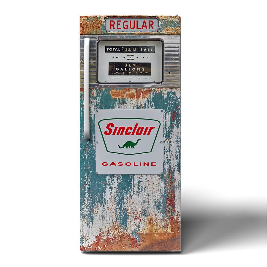 Rustic Green Sinclair Gas Pump Fridge Wrap Solid Front