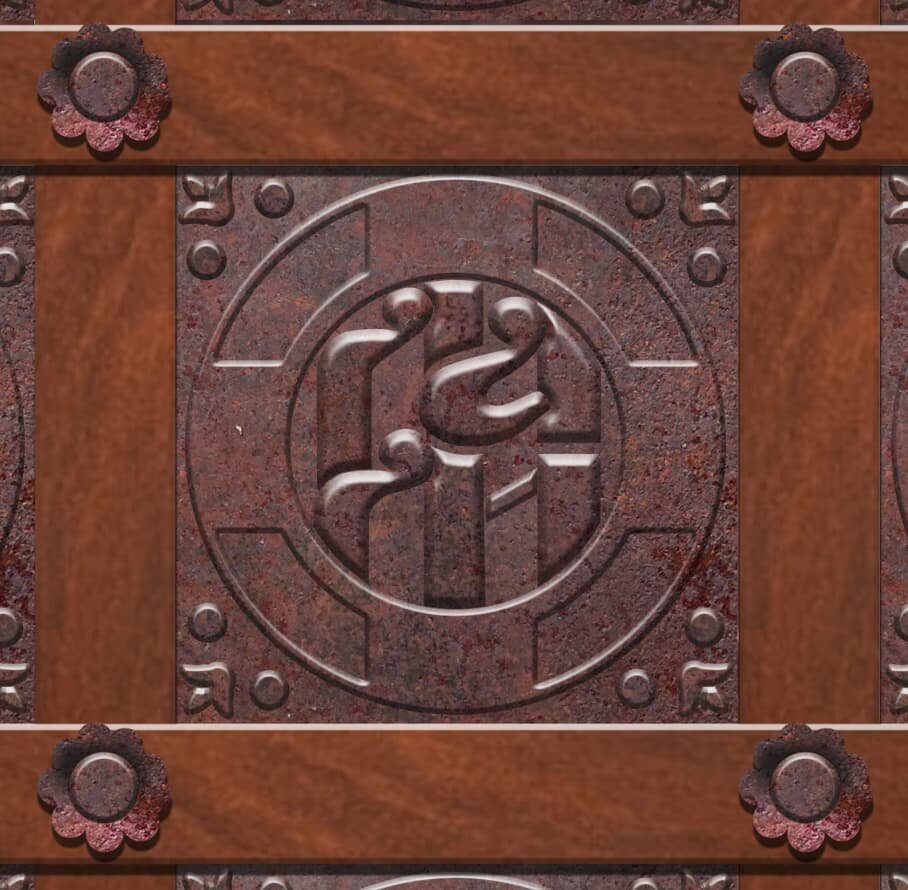 Medieval Door Wooden Strips Door Wrap, Close up 1