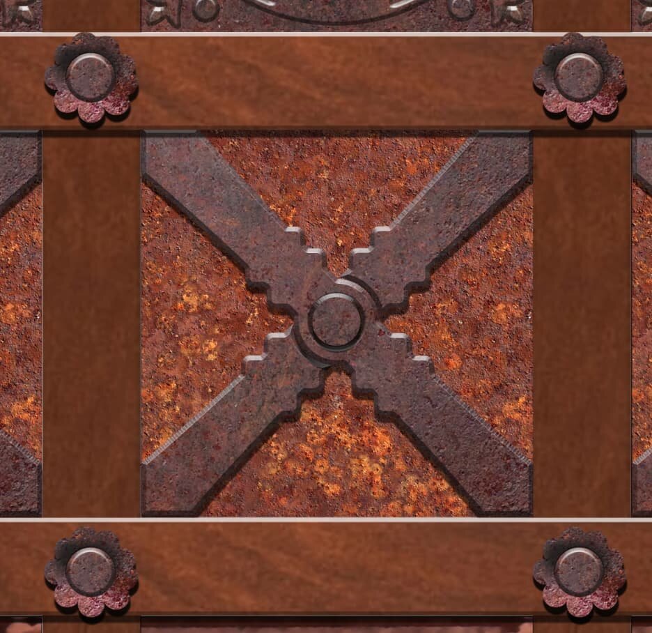 Medieval Door Wooden Strips Door Wrap, Close up 2
