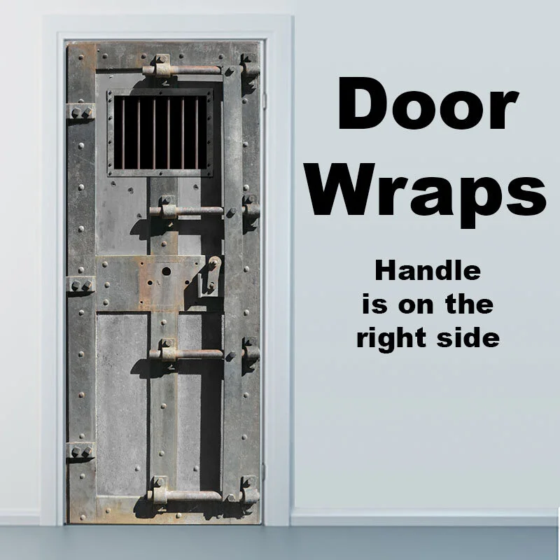 Jail door with window Door Wrap