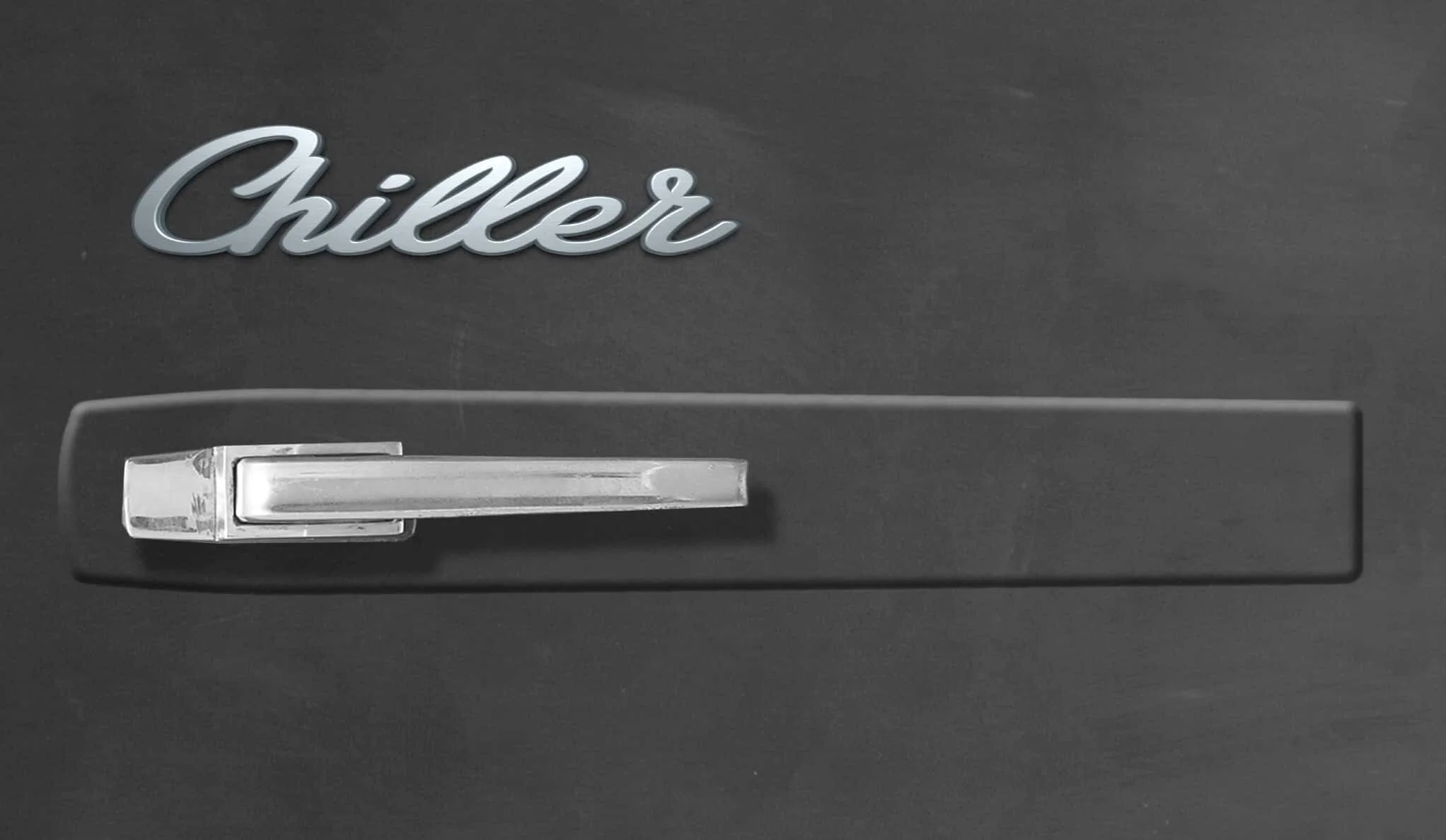 Chalkboard Grey Retro Chiller Refrigerator Wrap, Freezer door
