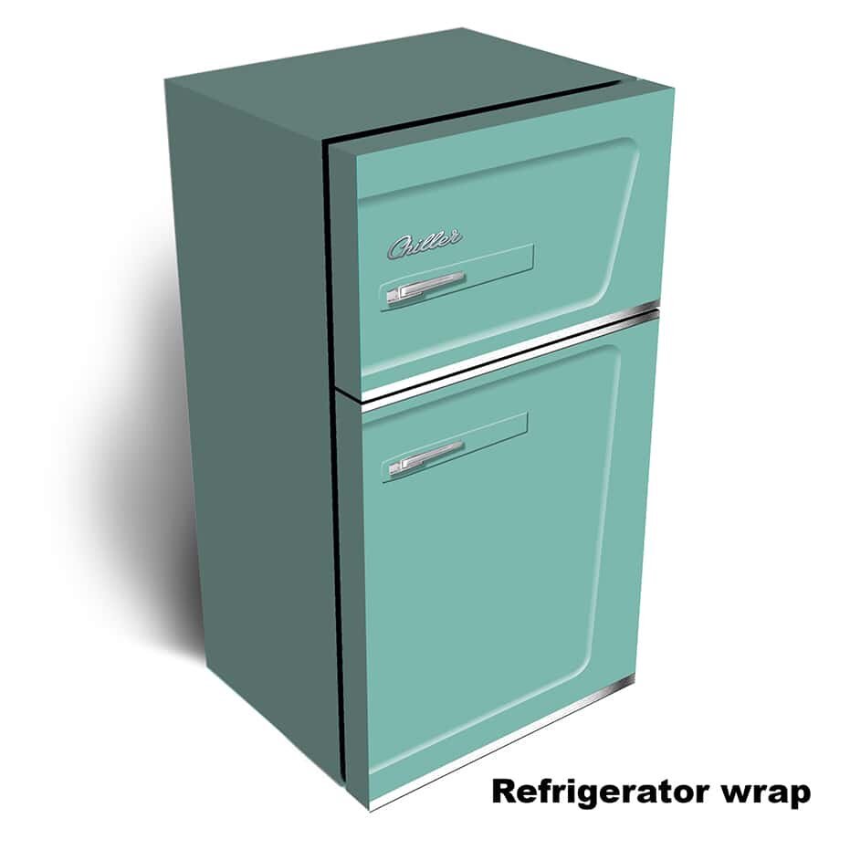 Turqoise Retro Chiller Refrigerator Wrap