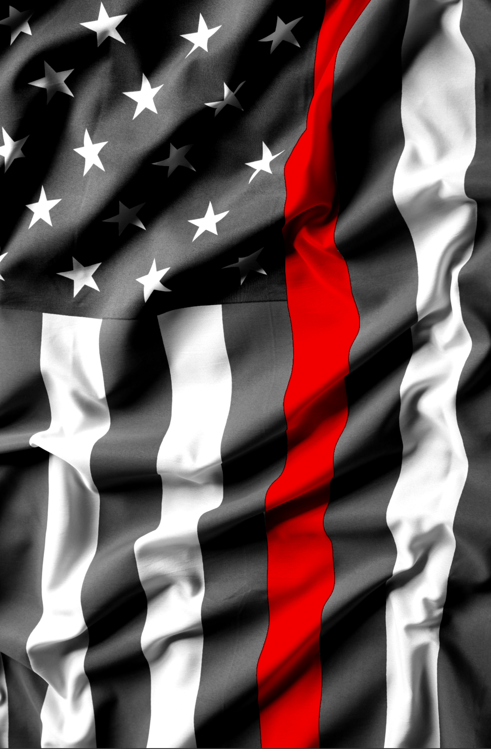 Thin Red Line US Flag Refrigerator Wrap