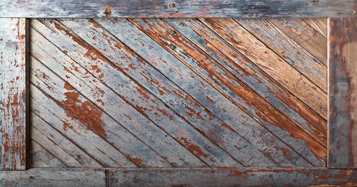 Weathered Painted Wood Crate Chest Freezer Wrap front