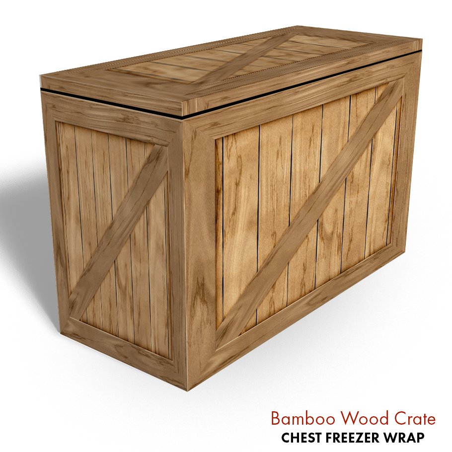 Bamboo Wood Crate Chest Freezer wrap