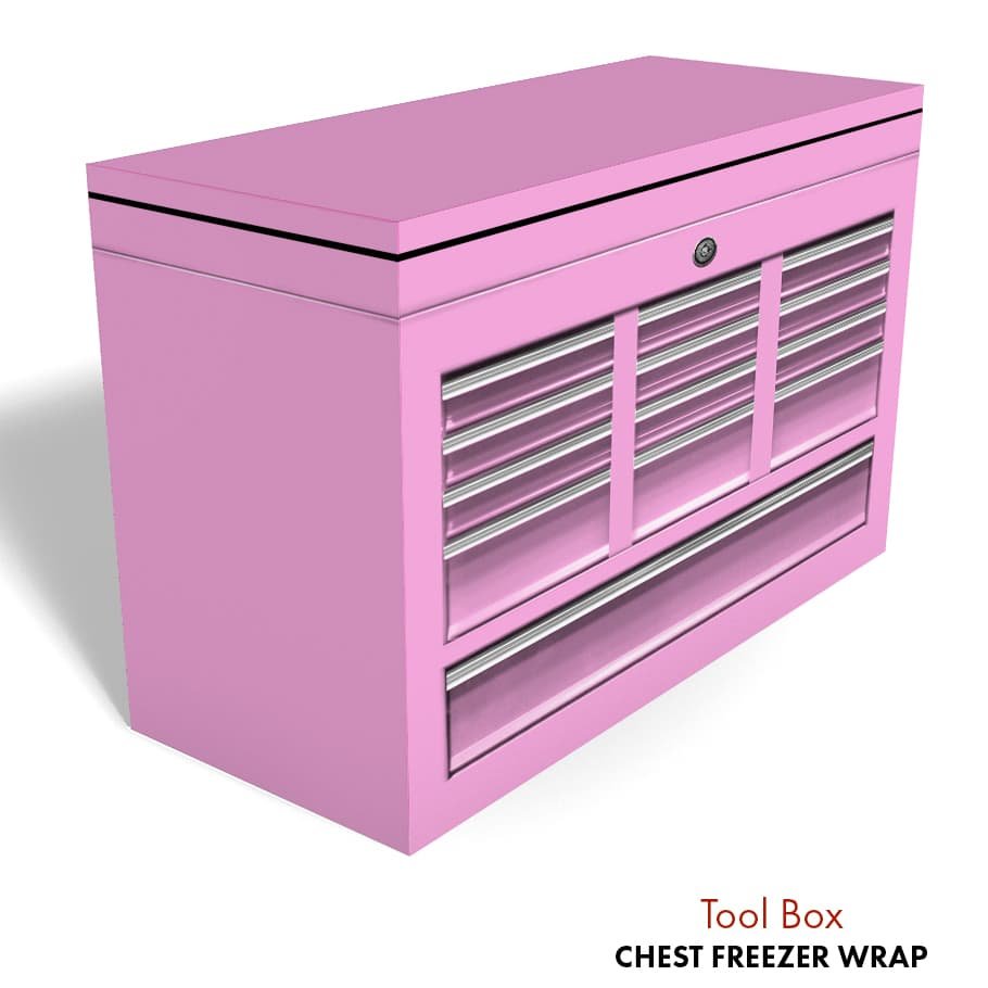 Pink Tool Box Chest Freezer Wrap