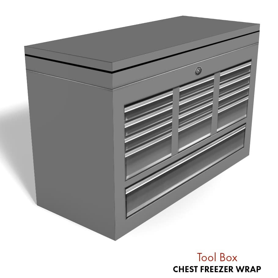 Grey Tool Box Chest Freezer Wrap