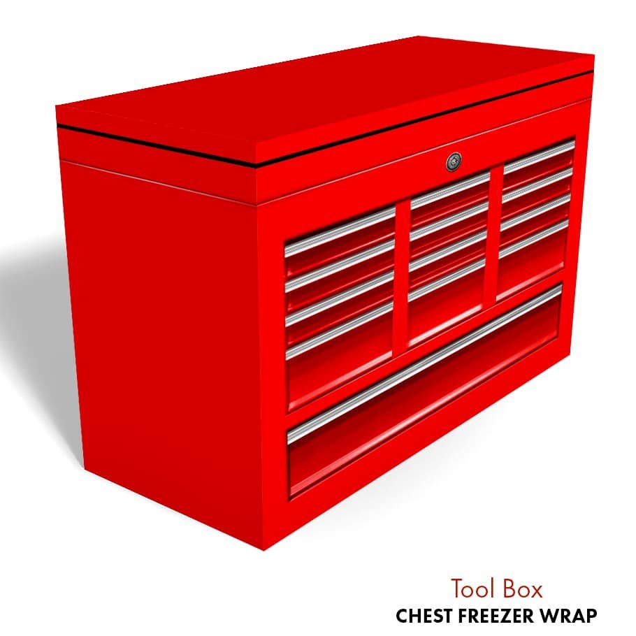 Red Tool Box Chest Freezer Wrap