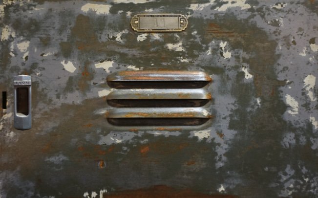 Rustic Old School Locker Freezer door wraps