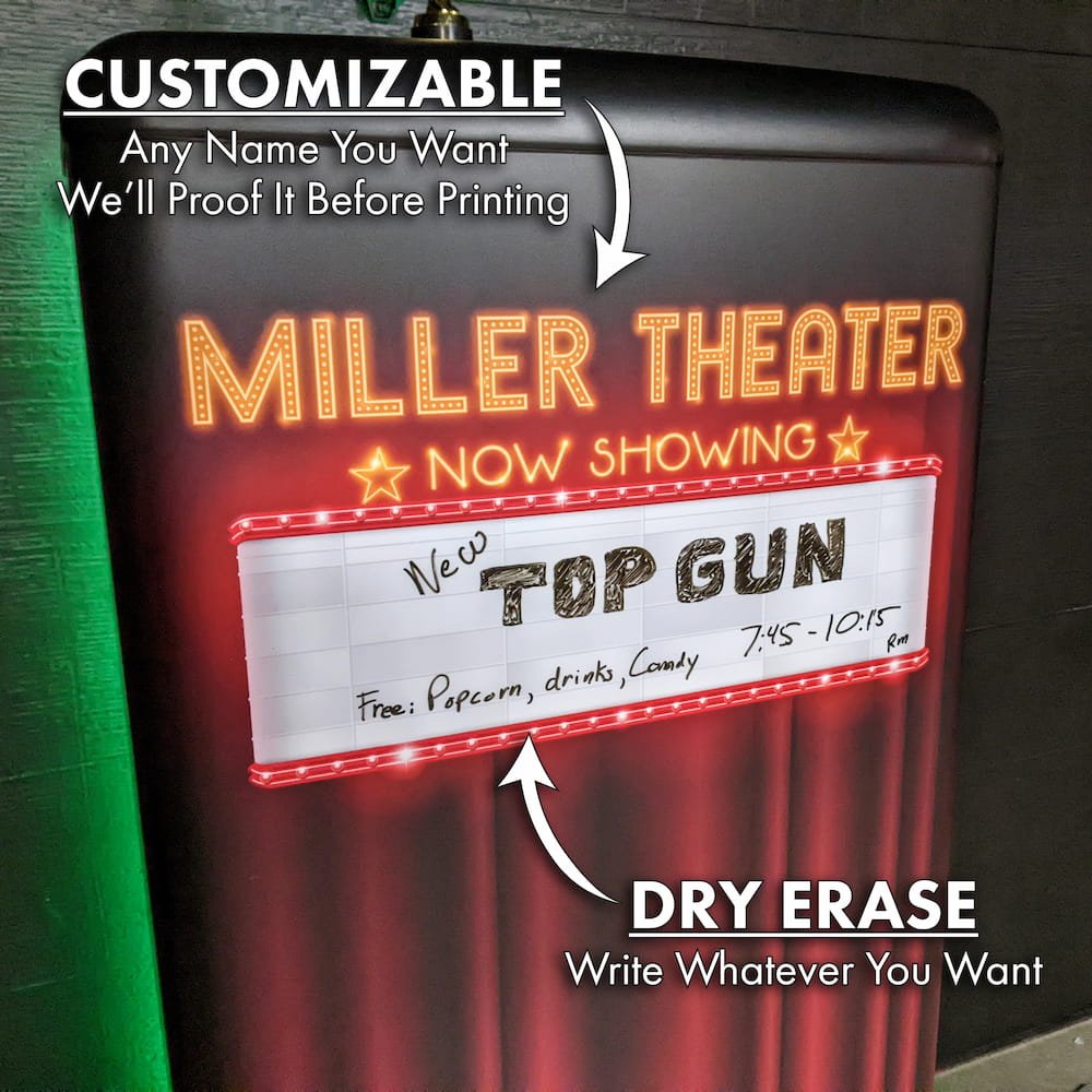 Now Showing Home Theater Refrigerator Wrap Close up