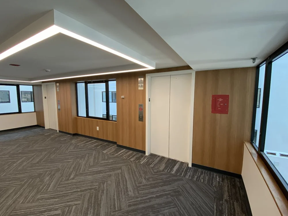 National Press Building elevator lobby, after, 3M Di-Noc, FW-1257