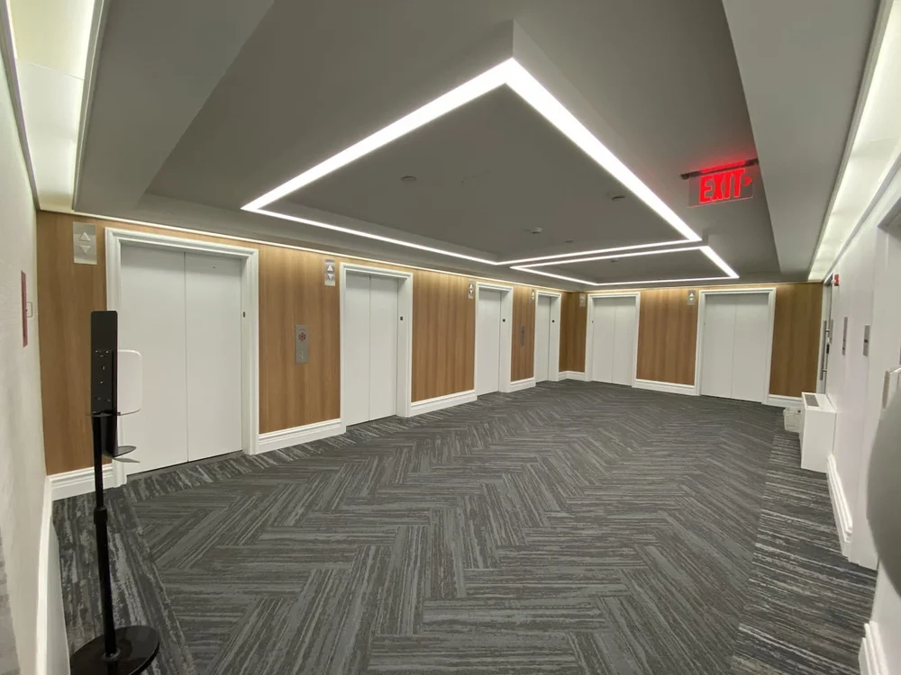 National Press Building elevator lobby, after, 3M Di-Noc, FW-1257