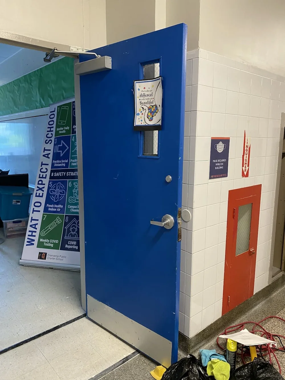 classroom door, before