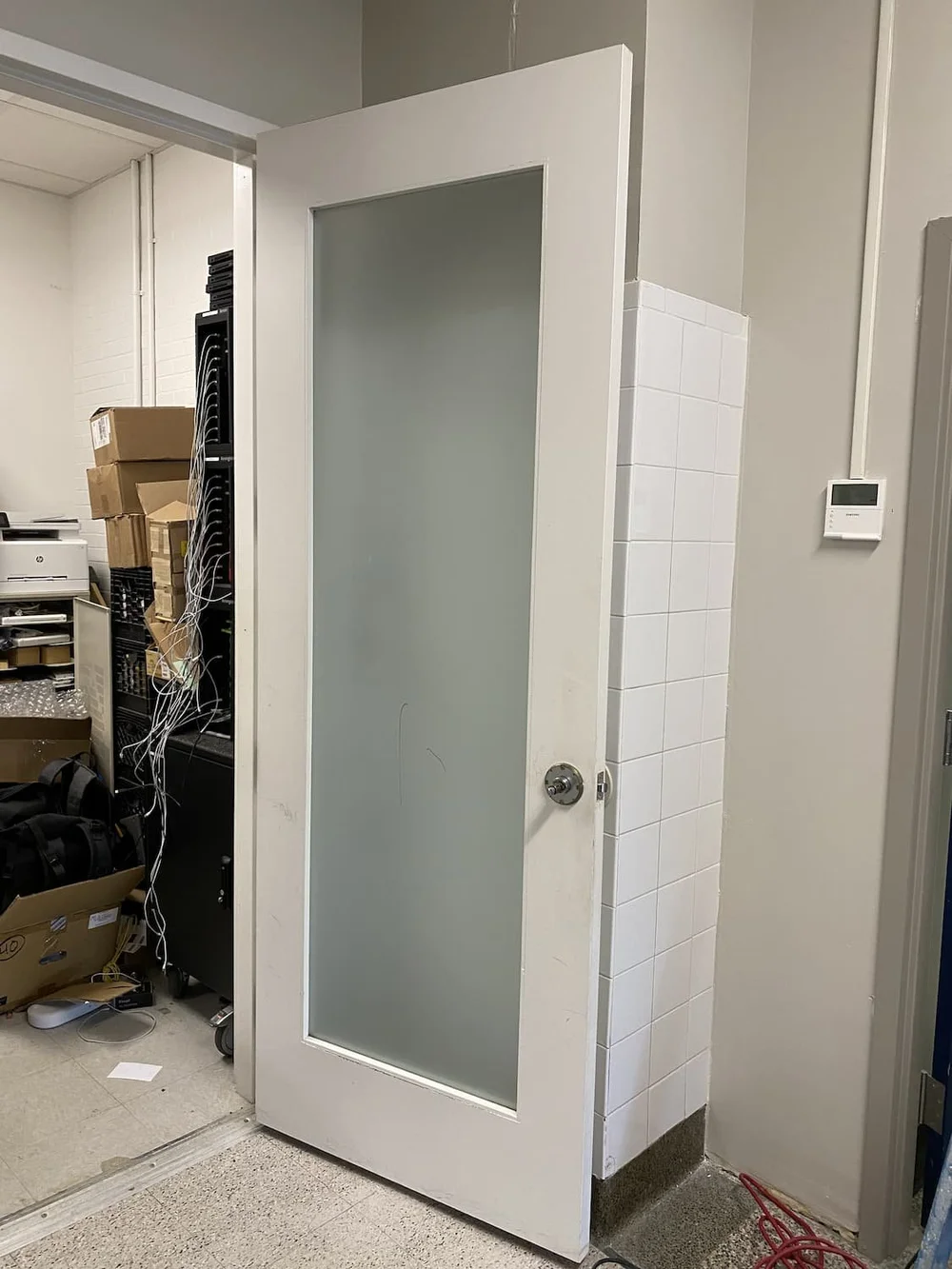 office glass door, before