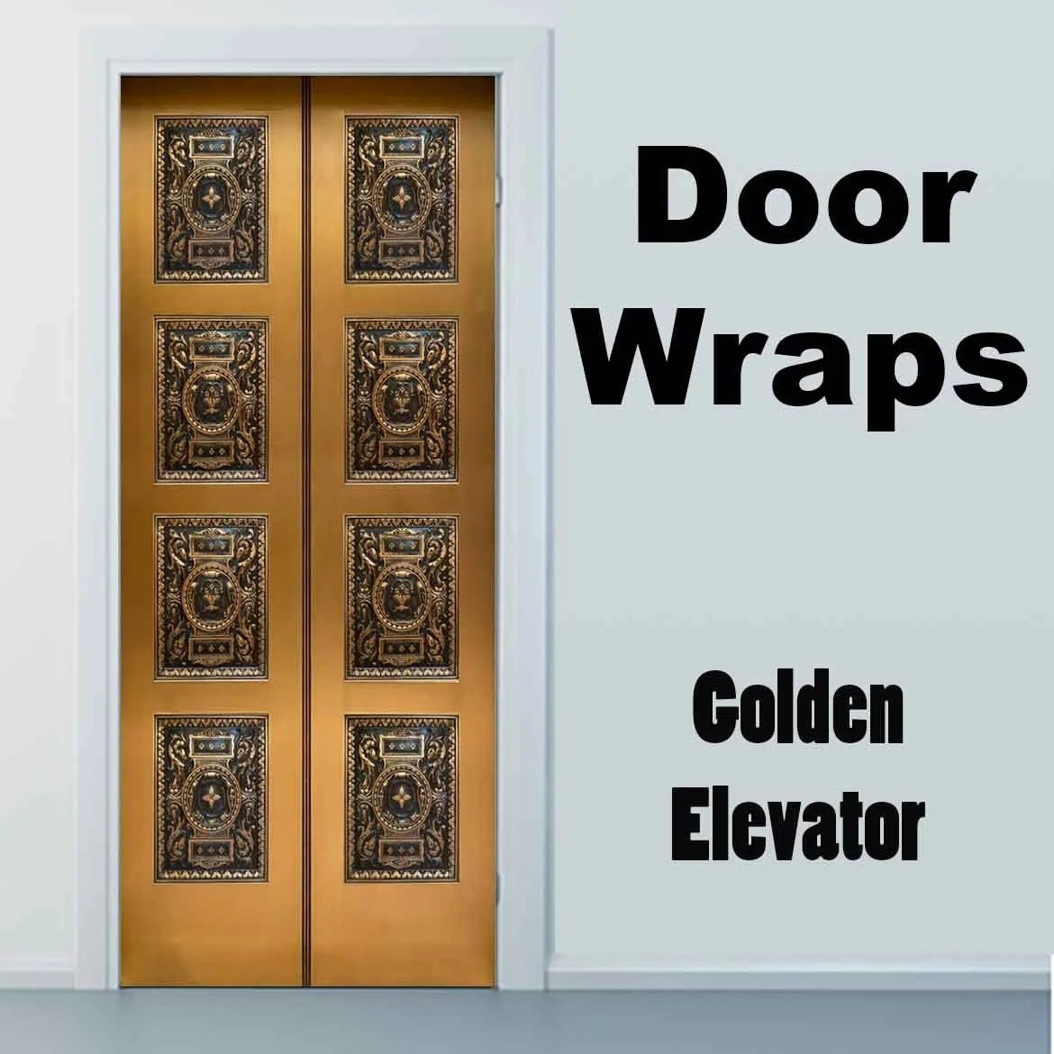 Golden Elevator Door Wrap — RM wraps LLC