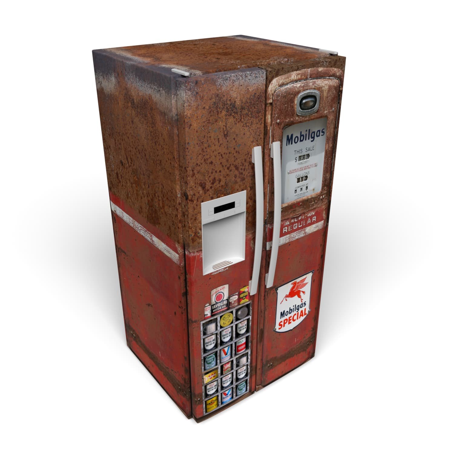 mobilgas gas pump refrigerator wrap