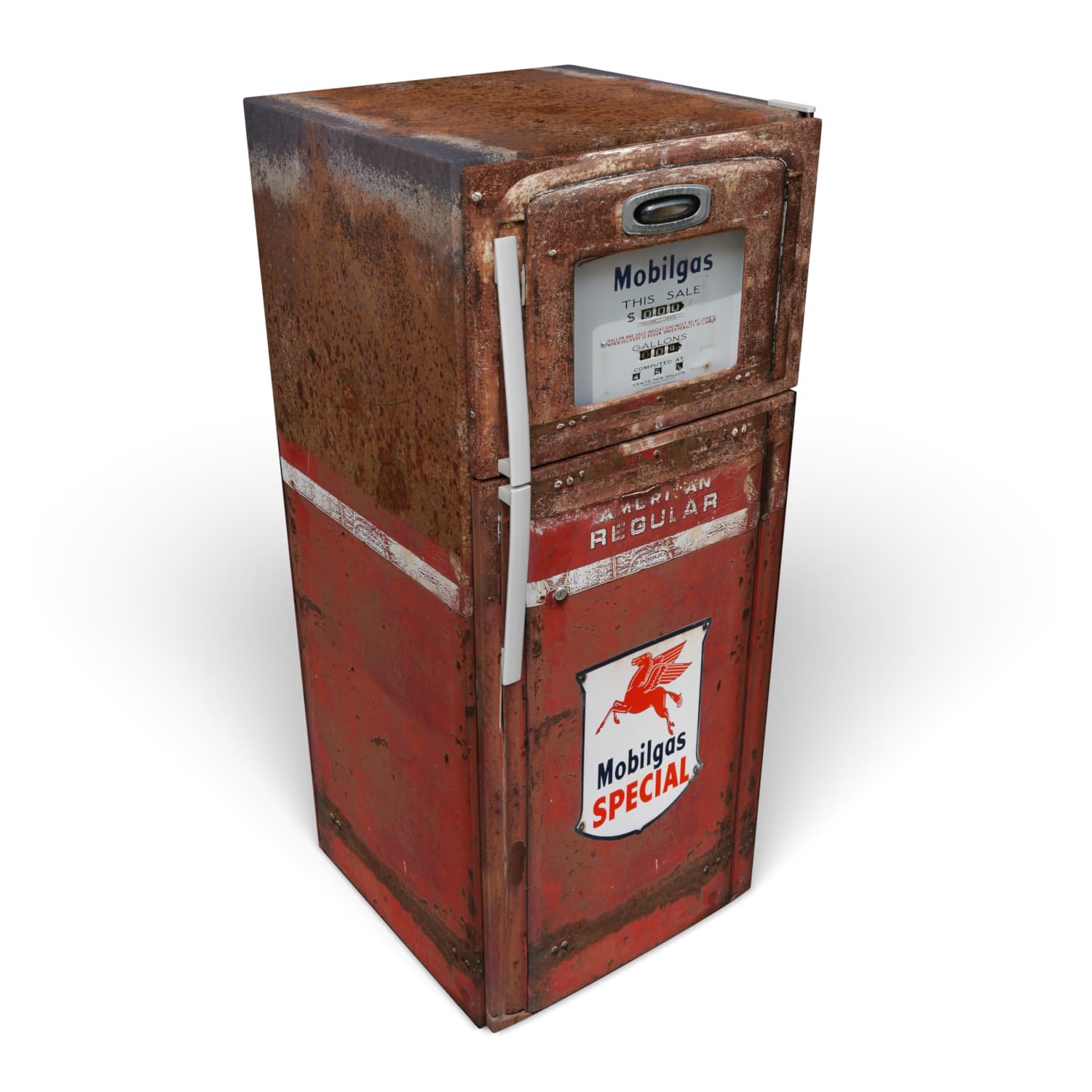 mobilgas gas pump refrigerator wrap