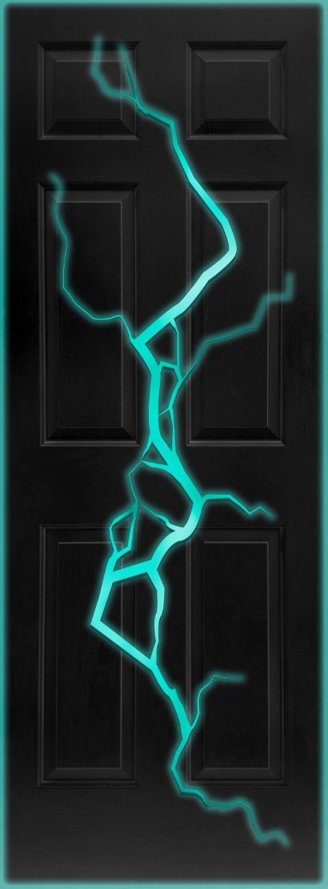 Black Glowin Cracked Door Wrap