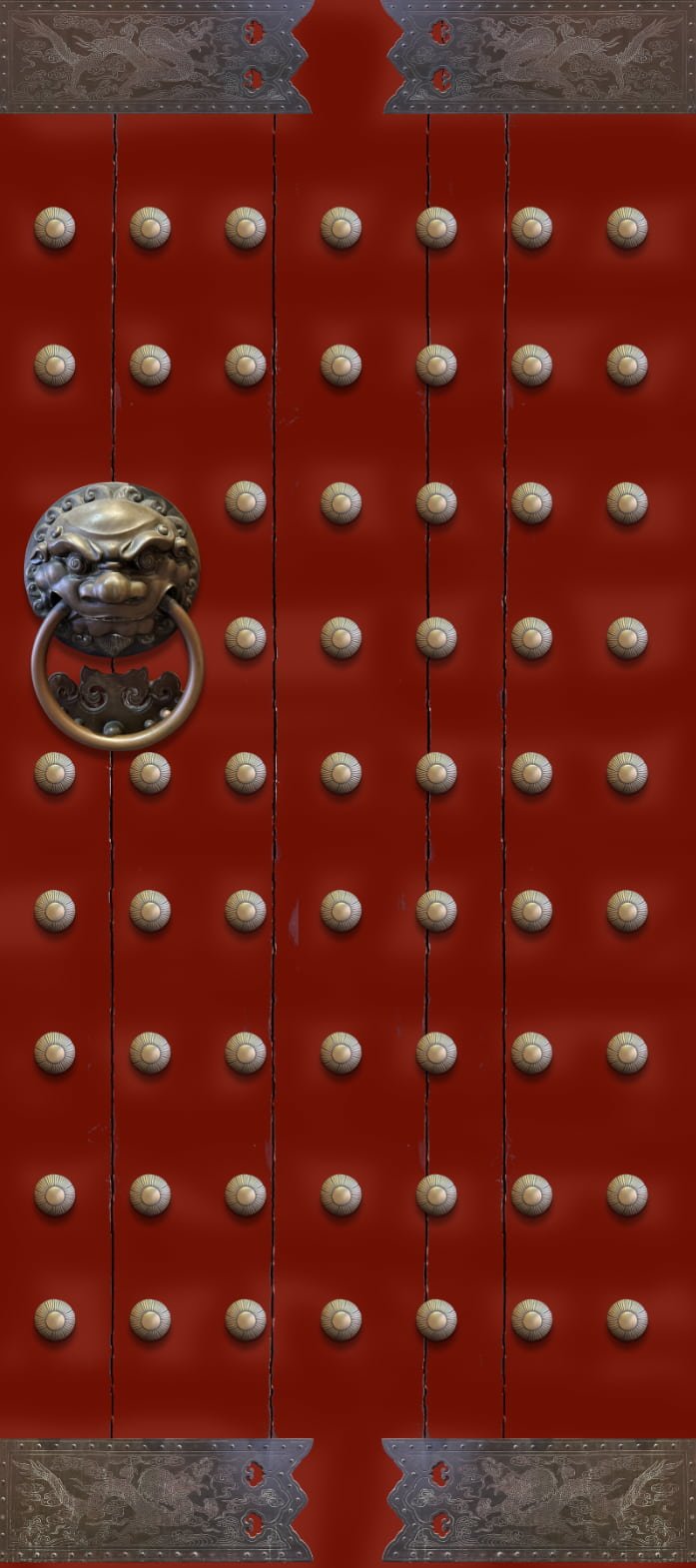 Red Door Chinese Temple Door Wrap
