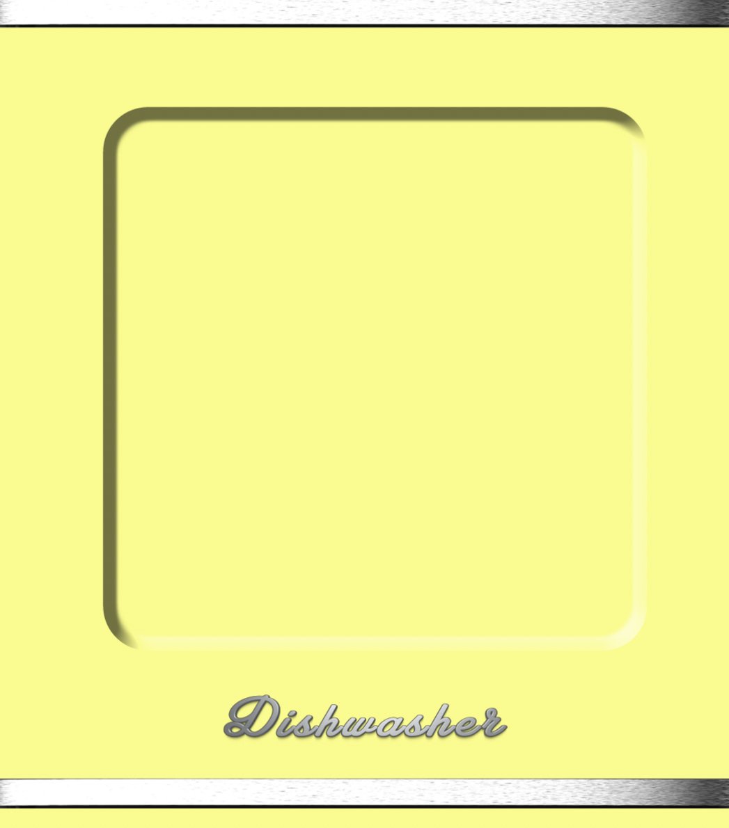 Retro Chrome-Trimmed Dishwasher Wrap Yellow