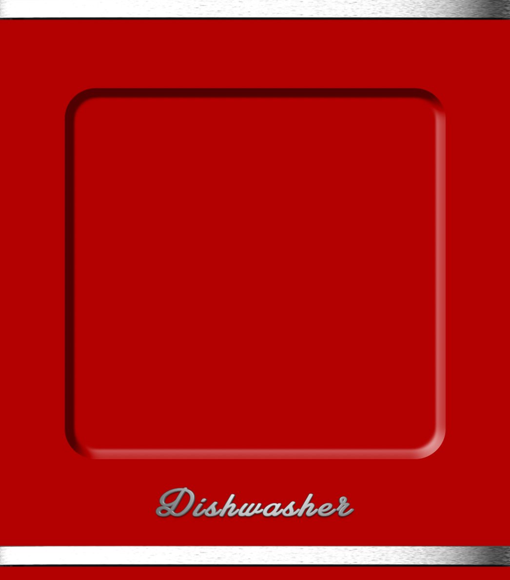 Retro Chrome-Trimmed Dishwasher Wrap Red