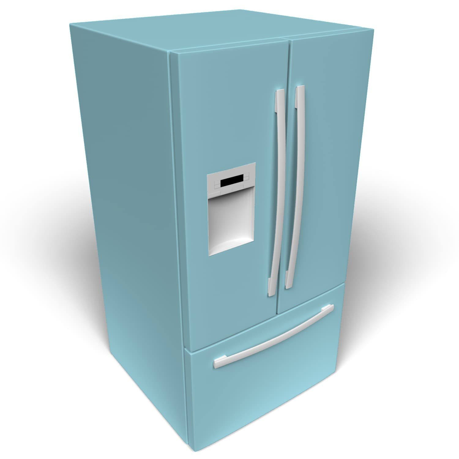 solid color, refrigerator wrap, vinyl skin, side by side, Sherwin Williams, Minor Blue, SW 6792