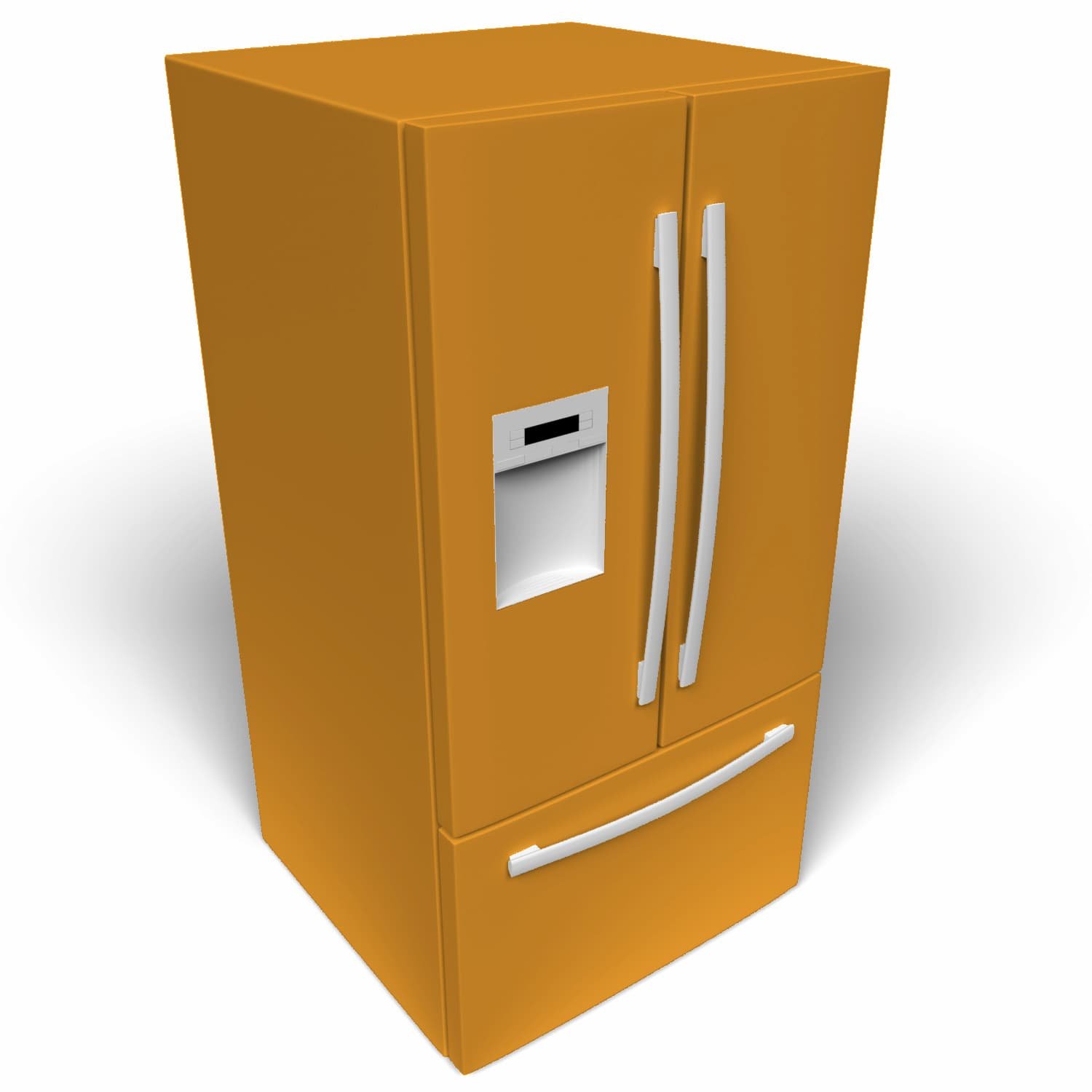 solid color, refrigerator wrap, vinyl skin, french door, Sherwin Williams, SW 6670, Gold Crest