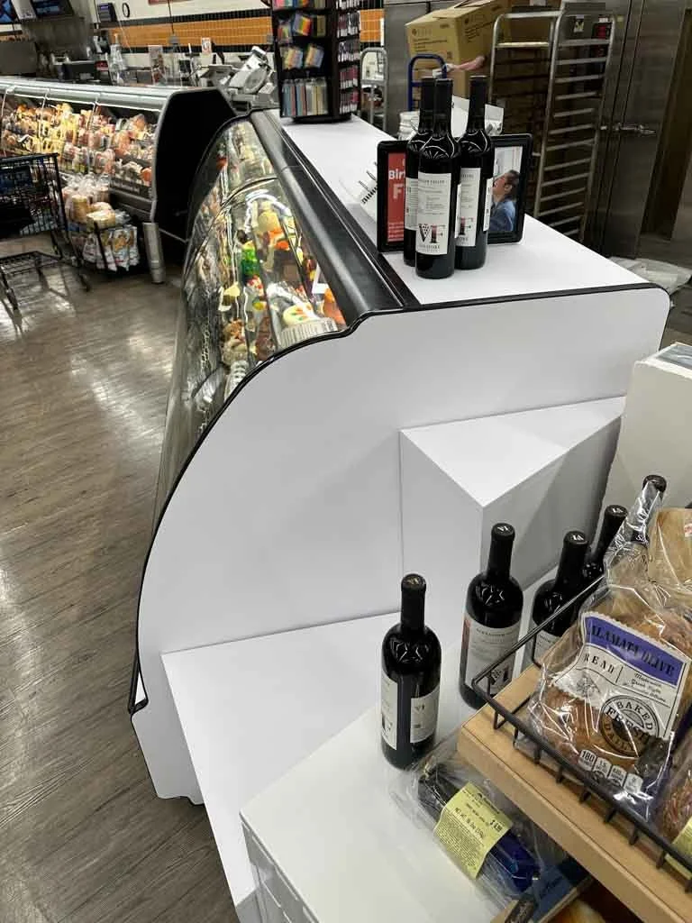 Bakery Display Wrapped in White Vinyl