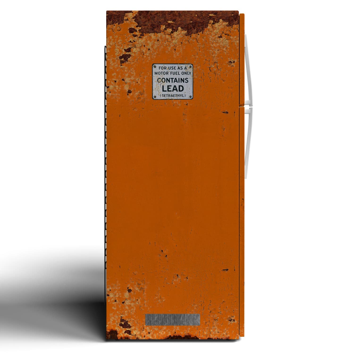 1964, Gulf Oil, vintage, gas pump, rusted, refrigerator wrap