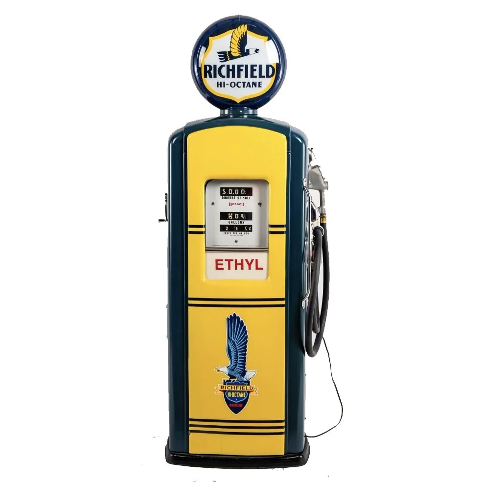 picture of the restored Bennett gas pump we based this design on