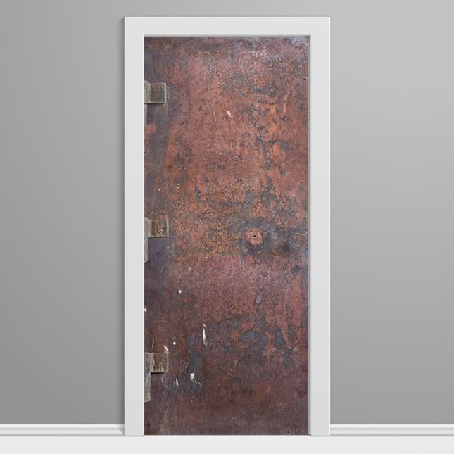 Old Western Bank Vault Metal Custom Printed Door Wrap Outside right