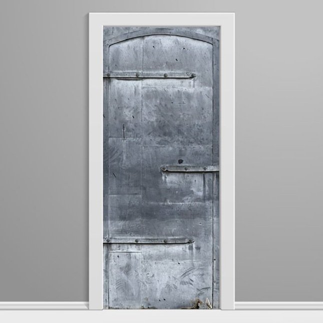 Grey Metal Door Baker City Custom Printed Door Wrap Right