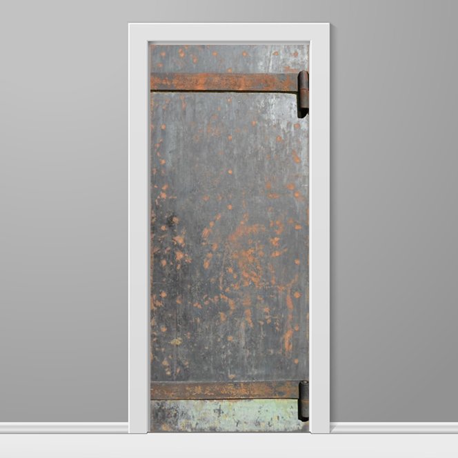 Old Rust Metal Custom Printed Door Wrap Left