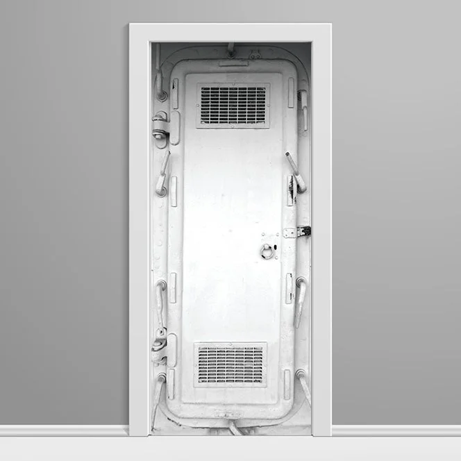 Old Ship Metal Door Vents Custom Printed Door Wrap Right