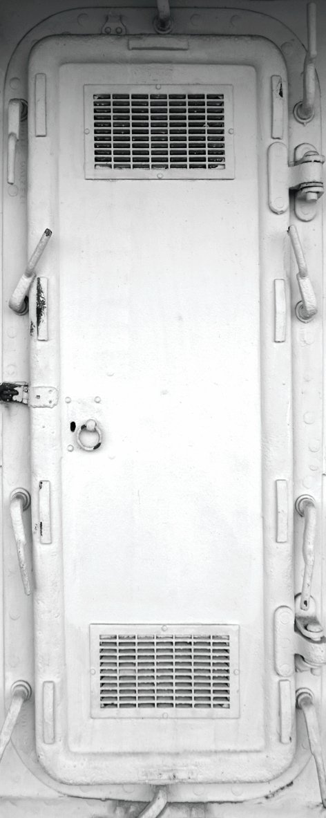 Old Ship Metal Door Vents Custom Printed Door Wrap