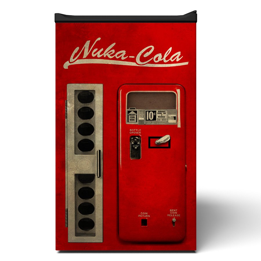 Nuka Cola Vending Machine Dirty Mini Fridge Wrap Front