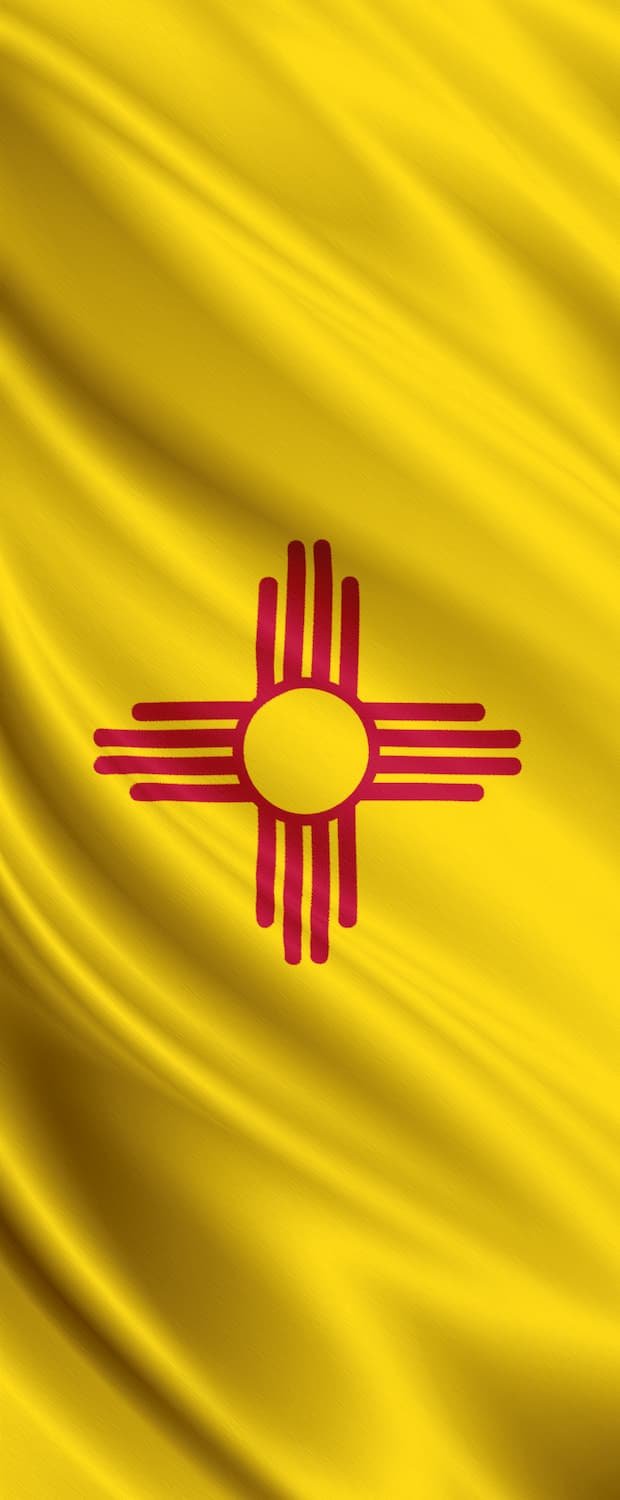 wavy New Mexico yellow and red flag vinyl door wrap (Copy)