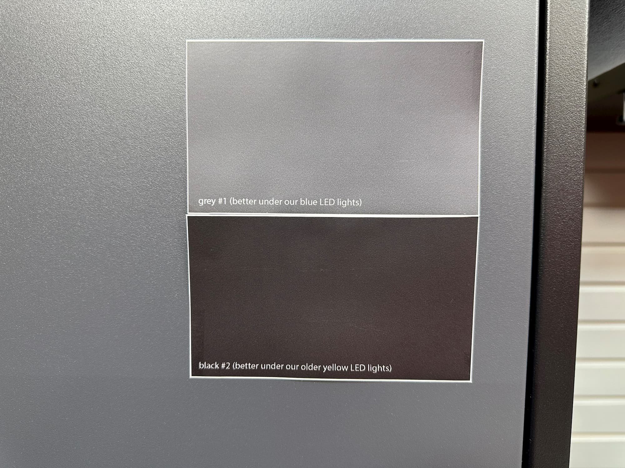 Printed Color Swatches on NewAge Cabinets