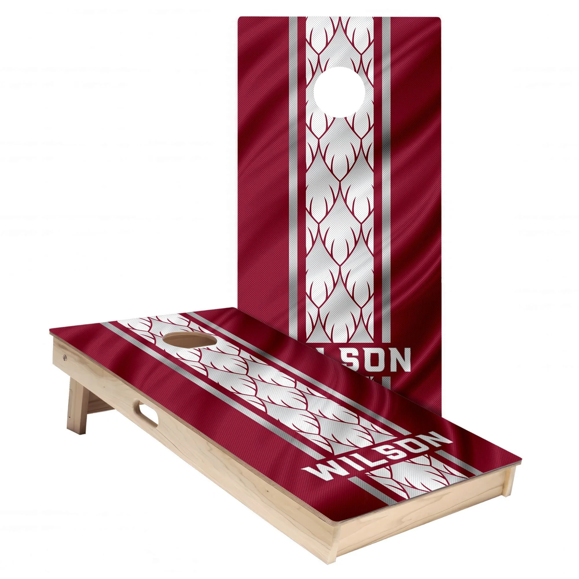 Personalized Arizona Cardinals Colors (Home) custom jersey texture Cornhole board wrap sticker decal set