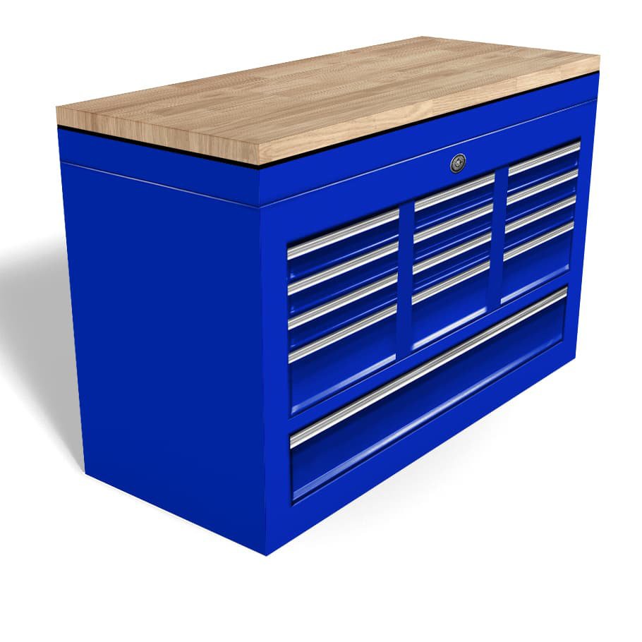 Butcherblock Workbench Tool Box Chest Freezer Wrap - Kobalt Blue