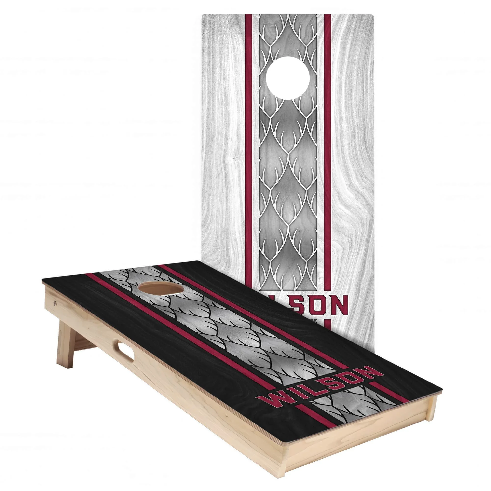 Personalized Arizona Cardinals Colors (Away & Alternate) custom jersey texture Cornhole board wrap sticker decal set