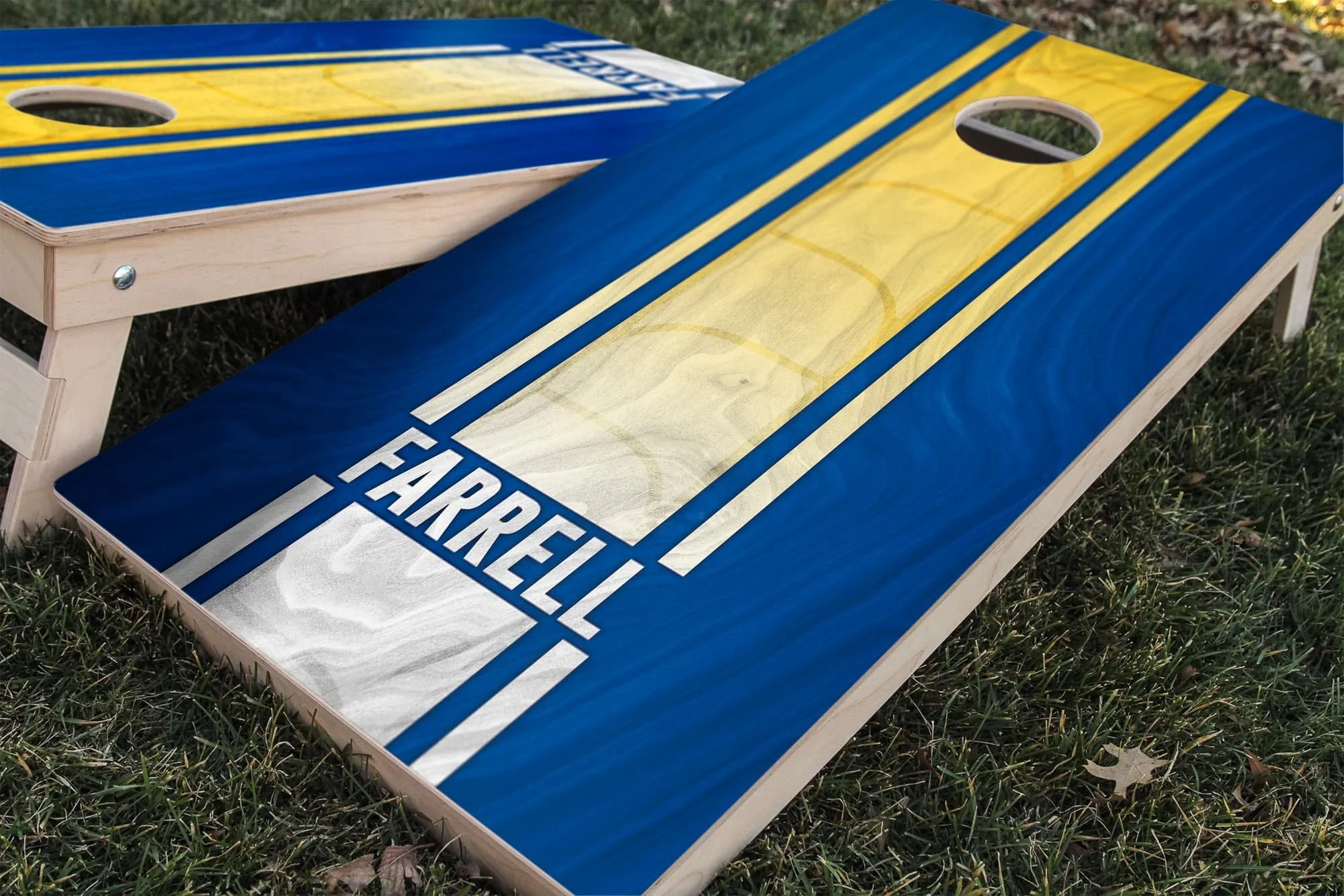 Personalized Los Angeles Rams Colors (Home) custom wood Cornhole board wrap sticker decal set