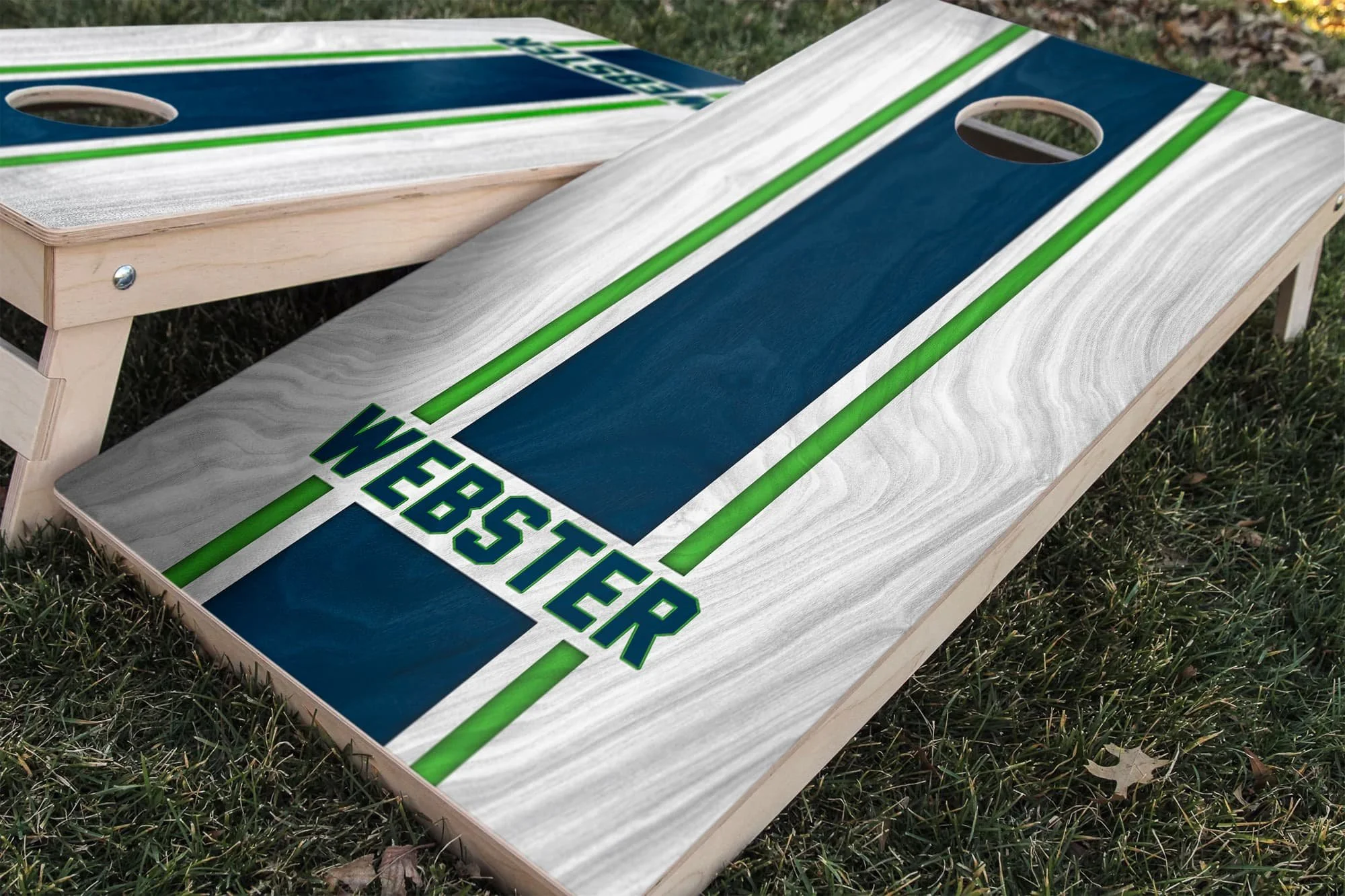 Personalized Seattle Seahawks Colors (Away) custom jersey texture Cornhole board wrap sticker decal set