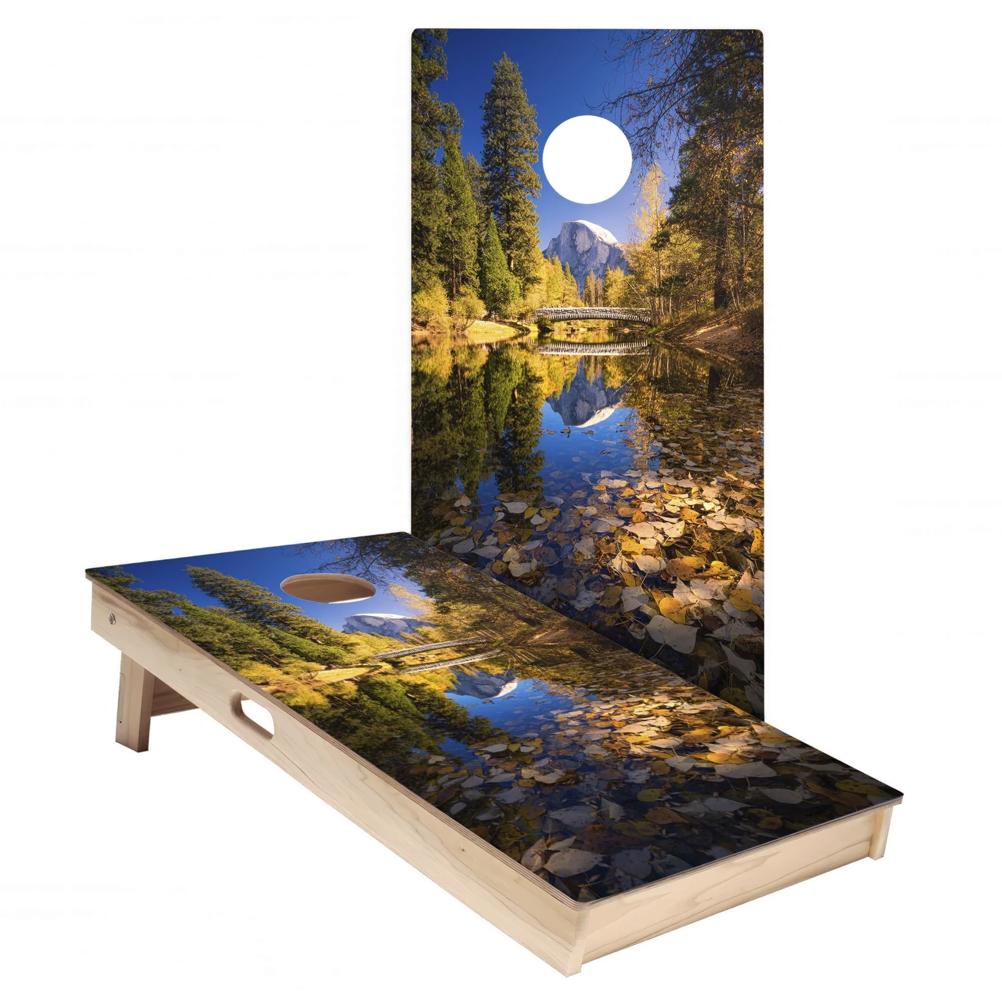 Yosemite River Cornhole Board Wrap Set