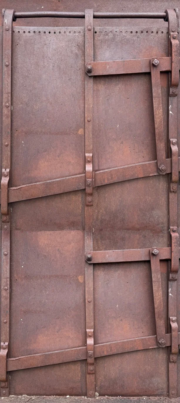 Mining Car Rusted Metal Door Wrap Close up 1