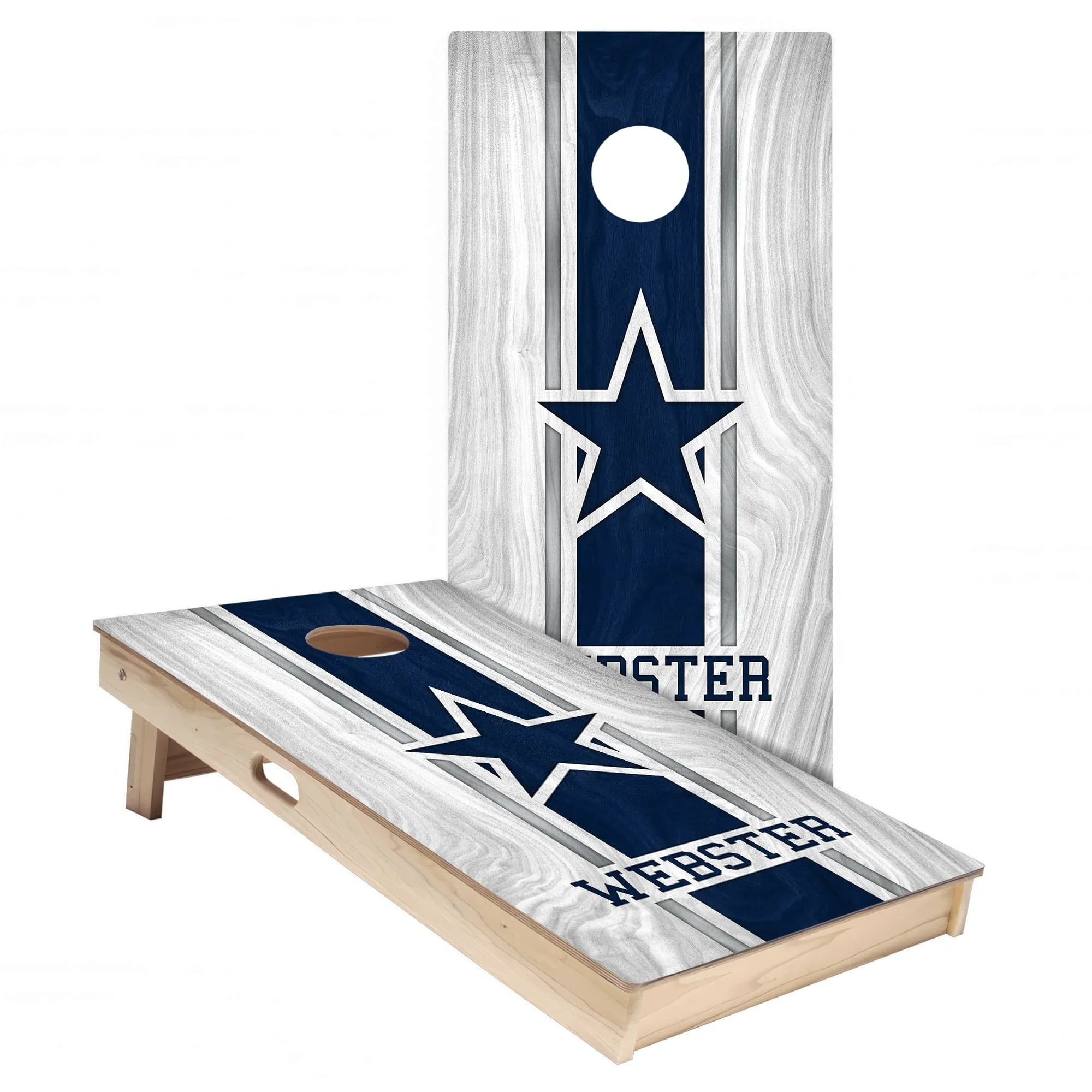 Cowboys Colors (Alternate) Personalized Cornhole Board Wrap Set