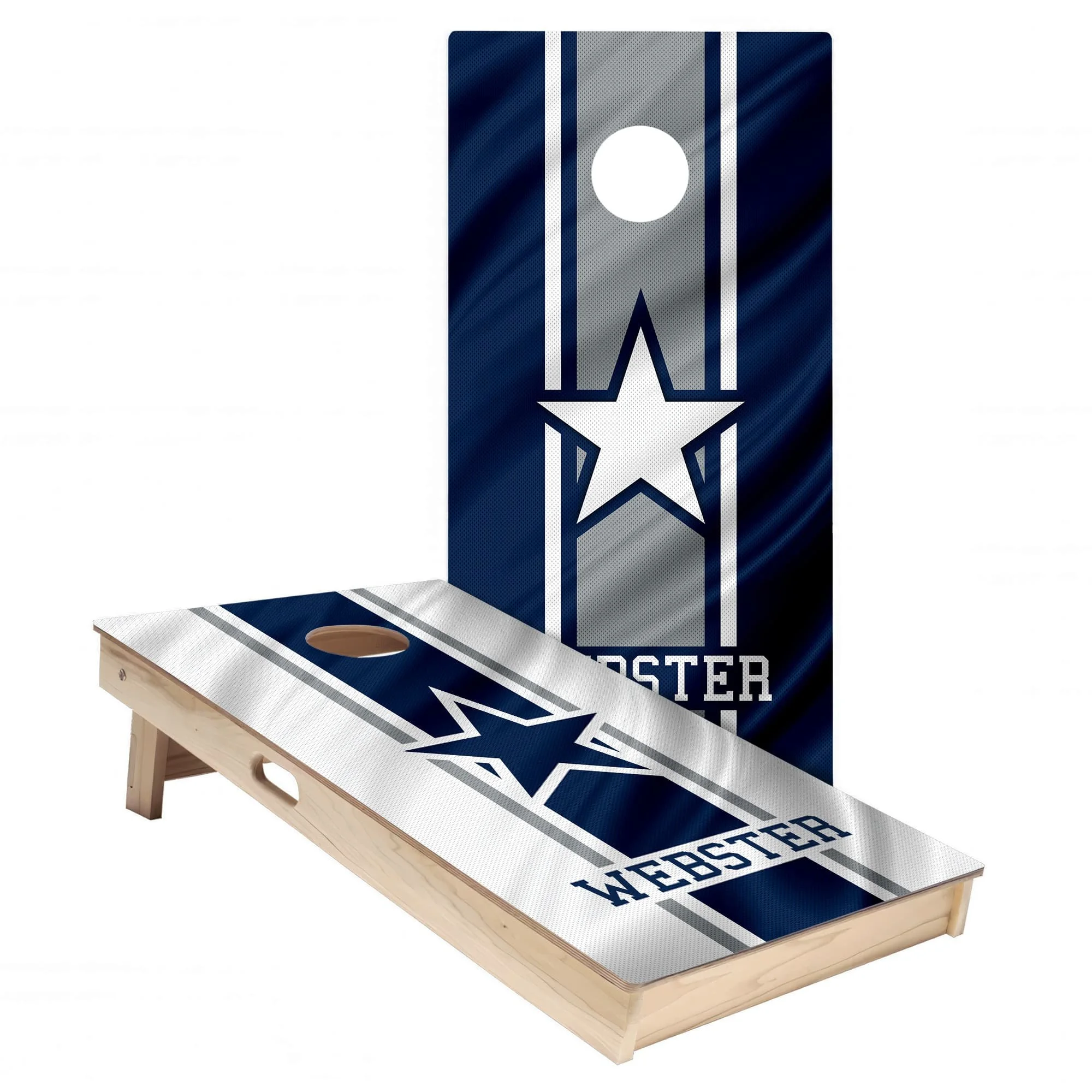 Personalized Dallas Cowboys Colors (Away & Alternate) custom Cornhole board wrap sticker decal set (Copy)