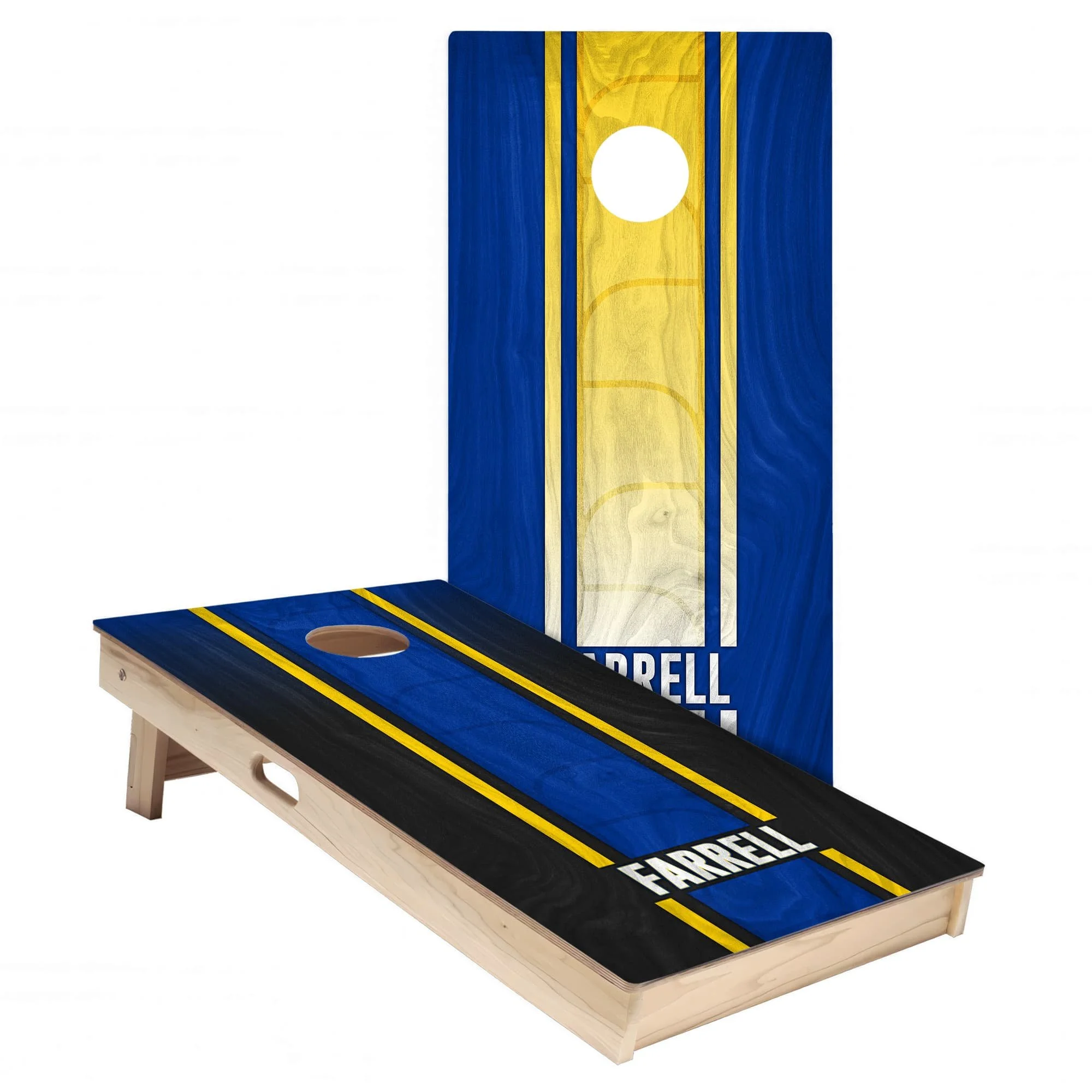 Personalized Los Angeles Rams Colors (Home + Rival) custom wood Cornhole board wrap sticker decal set