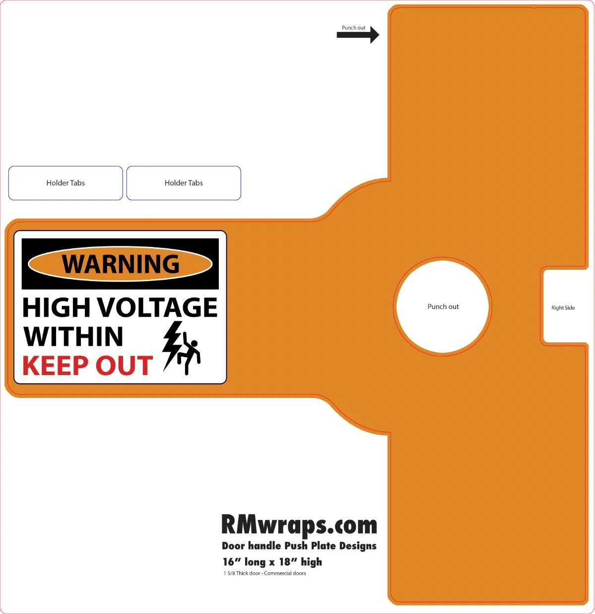 High Voltage - Warning - Decorative Push Plate Wraps